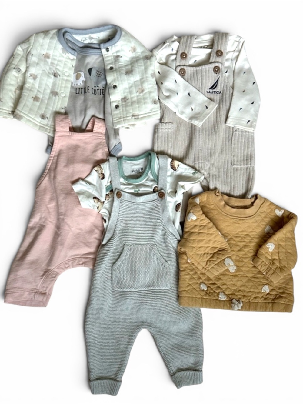 Boutique Baby Bundle 0-3M Kyte Nautica Little Planet Overalls Neutral Outfits